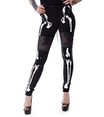 Leggings donna con ossa dark | Grandi Sconti | Abbigliamento Dark