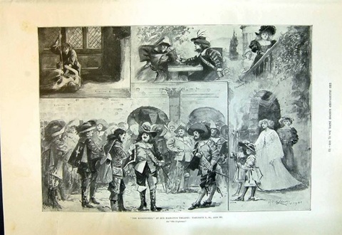Stampa 1898 oggetto d'antiquariato quadri del teatro | Grandi Sconti | antichità vendita online