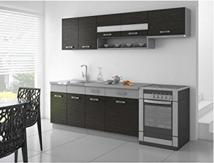 Cucina completa con mobili sospesi nero e grigio opaco | Grandi Sconti | Idee per arredare casa