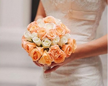 Bouquet rosa e bianco colorato e resistente | Grandi Sconti | Bouquet sposa, composizioni con fiori sintetici