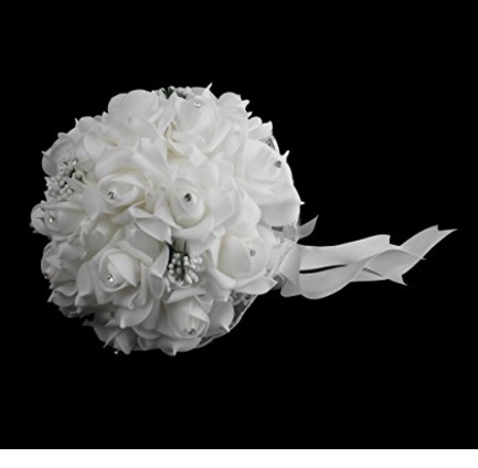 Bouquet raffinato e dal colore bianco artificiale | Grandi Sconti | Bouquet sposa, composizioni con fiori sintetici