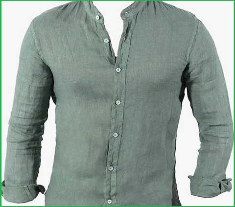 Camicia coreana verde uomo | Grandi Sconti | Camicie coreana