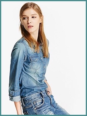 Camicia jeans donna manica lunga | Grandi Sconti | Camicie in jeans