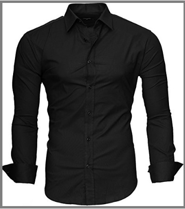 Camicia uomo slim fit elegante nera | Grandi Sconti | Camicie su misura