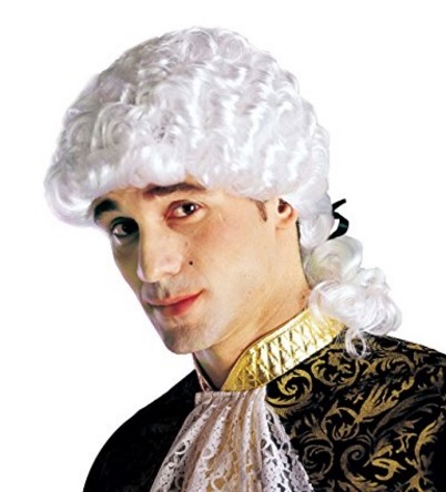 Parrucca bianca stile mozart taglia unica | Grandi Sconti | abiti e vestiti teatrali e costumi di carnevale