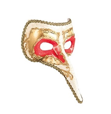 Maschera con naso lunga tipica veneziana | Grandi Sconti | abiti e vestiti teatrali e costumi di carnevale