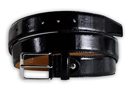Cintura in pelle di anguilla leather uomo nera | Grandi Sconti | Cinture per uomo donna e ragazzi