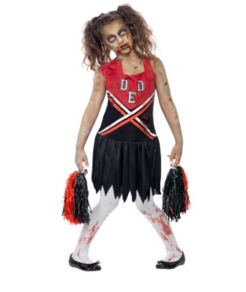 Costume da zombie cheerleader per bambina | Grandi Sconti | Costumi Halloween economici fai da te