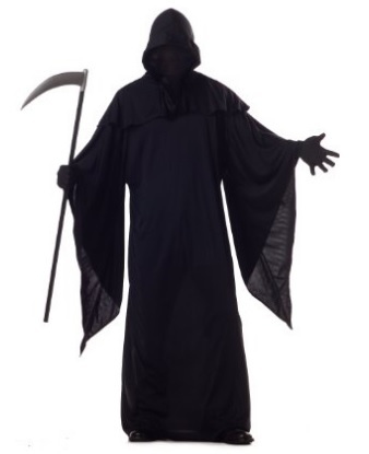 Costume spaventoso tutto nero della morte per halloween | Grandi Sconti | Costumi Halloween economici fai da te