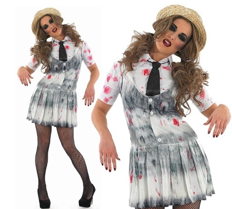 Halloween costume zombie school girl | Grandi Sconti | Costumi Halloween economici fai da te