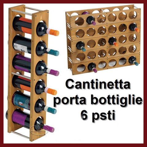 Cantinetta portabottiglie x vino acqua 6 posti legno | Grandi Sconti | Affari Online
