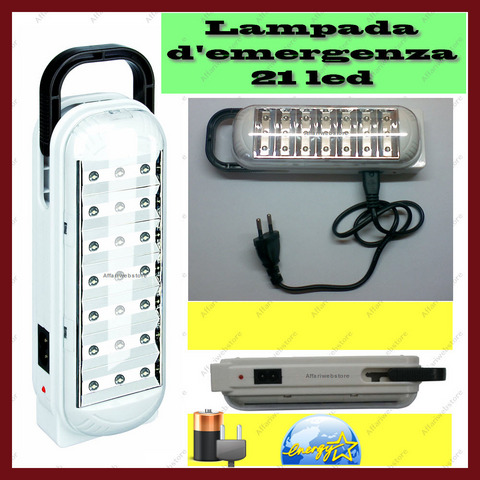 Lampada luce d'emergenza ricaricabile portabile 21 led | Grandi Sconti | Affari Online
