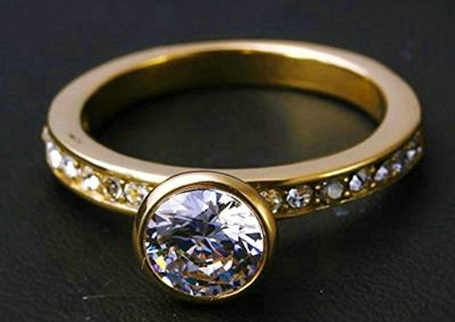Fede nuziale con diamante zircone placcato oro | Grandi Sconti | Fedi Nuziali
