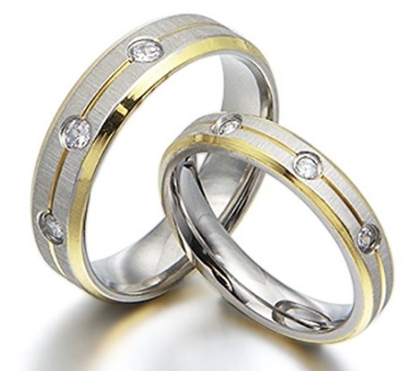 Fedi matrimoniali in oro giallo e titanio | Grandi Sconti | Fedi Nuziali