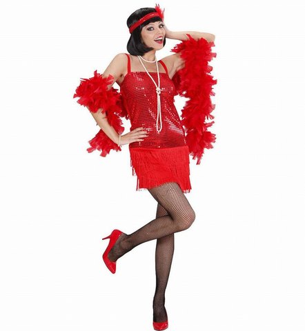 Costume da charleston, rosso | Grandi Sconti | Abiti e Costumi di Carnevale travestimenti e maschere