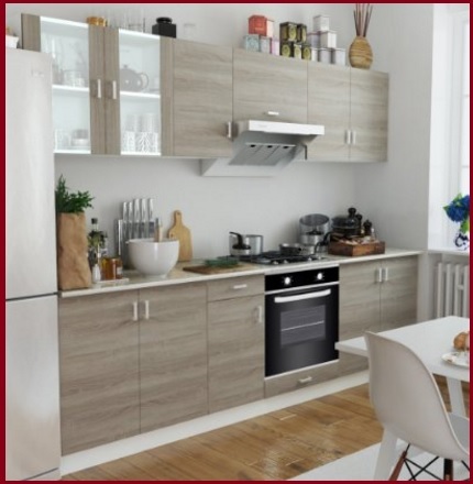 Cucina moderna in quercia chiaro con anta a telaio | Grandi Sconti | Arredamenti Ingrosso online