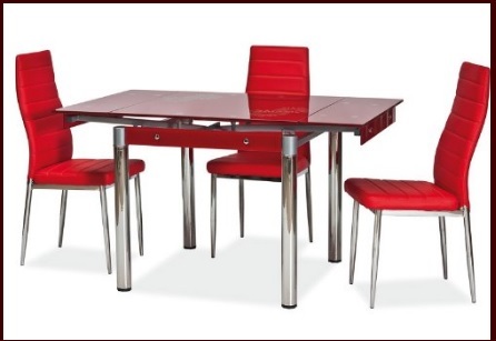 Tavolo allungabile rettangolare in vetro rosso | Grandi Sconti | Arredamenti Ingrosso online