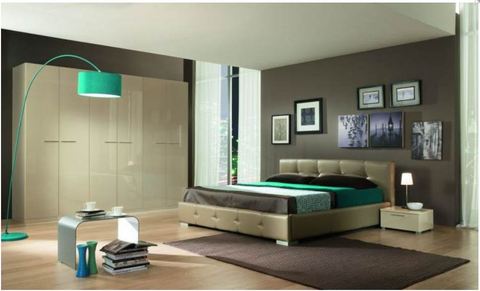 Camera moderna letto ecopelle armadio lucido terni - Sconto del 30%, Camere da letto | Grandi Sconti