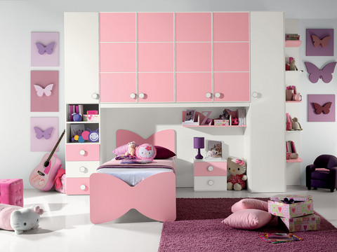 Cameretta per bambina rosa e bianca valentini civitavecchia | Grandi Sconti | Arredamenti a Roma Qualità e Convenienza