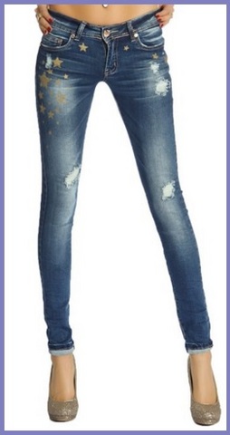 Jeans alla moda stretti con stelline | Grandi Sconti | Jeans uomo donna bambino