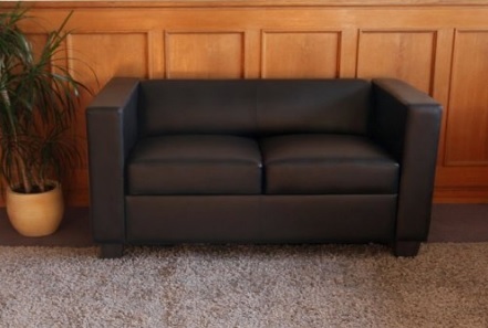 Divano piccolo moderno sofa nero in pelle | Grandi Sconti | Tutto Divani e poltrone