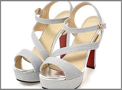 Scarpe argento eleganti con glitter | Grandi Sconti | scarpe per sposa