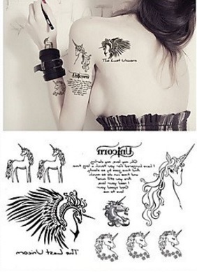 Tattoo fantasy con fate e unicorno | Grandi Sconti | Tatuaggi - Tattoo Temporanei