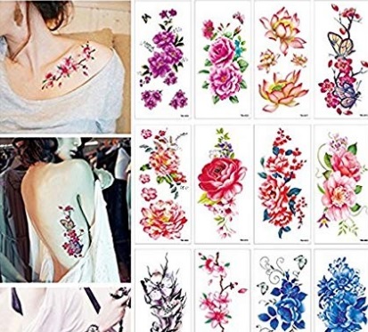 Tattoo temporanei fiori di loto | Grandi Sconti | Tatuaggi temporanei