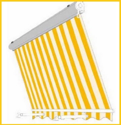 Tenda da sole a caduta di color giallo - bianco | Grandi Sconti | Tende Confezionate online