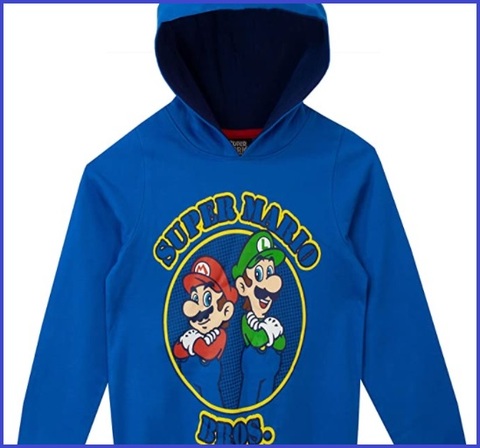 Felpa leggera con cappuccio di super mario | Grandi Sconti | ABBIGLIAMENTO BAMBINO 0 - 16 ANNI