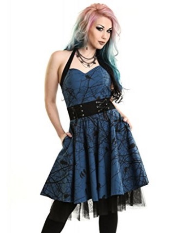 Vestito gothic con allacciatura sul collo