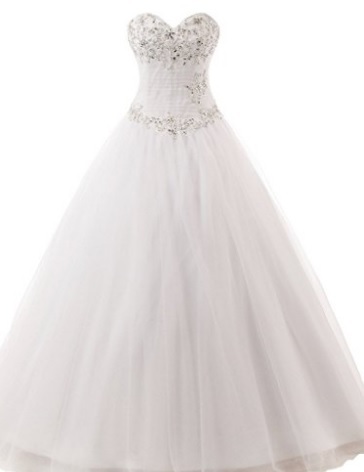 Vestito Nuziale In Tulle E Paillettes Lungo