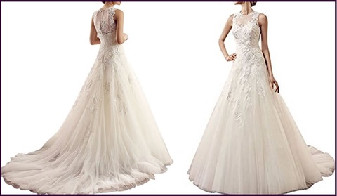 Vestito in tulle, per matrimonio senza maniche