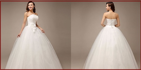 Vestito elegante classico da sposa con chiffon