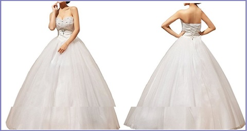 Abito da sposa stile bandeau con ricami