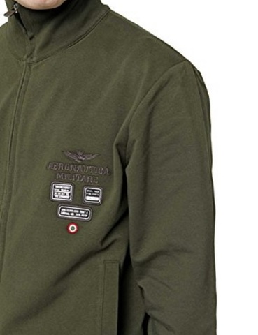 Aeronautica Militare Felpa Con Zip Verde