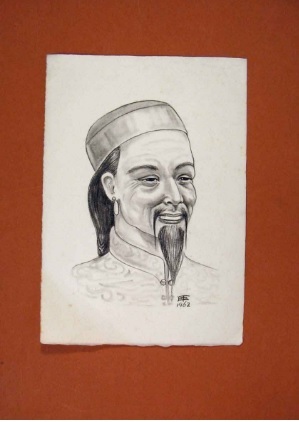 Stampa orientale arti del fronte dell'uomo di schizzo | Grandi Sconti | antichità vendita online