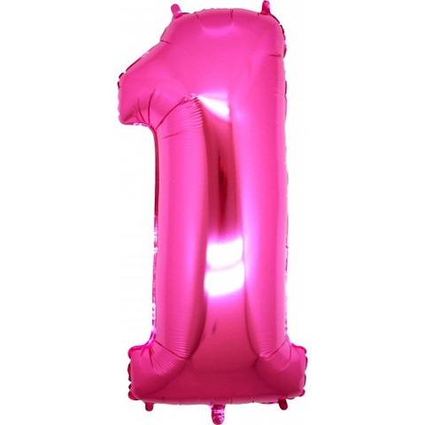 Palloncino a forma di numero 1 rosa pink