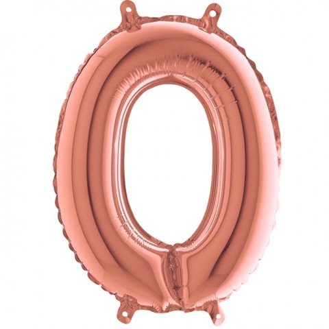 Palloncino a forma di numero 0 rosa gold