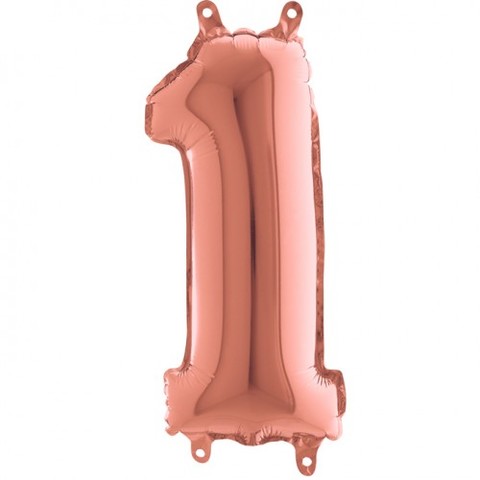 Palloncino a forma di numero 1 rosa gold