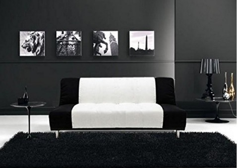 Divano Letto Bicolore Bianco E Nero