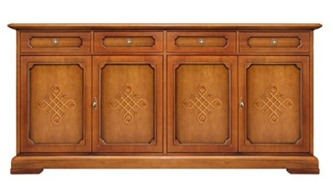 Credenza con 4 ante raffinata in legno