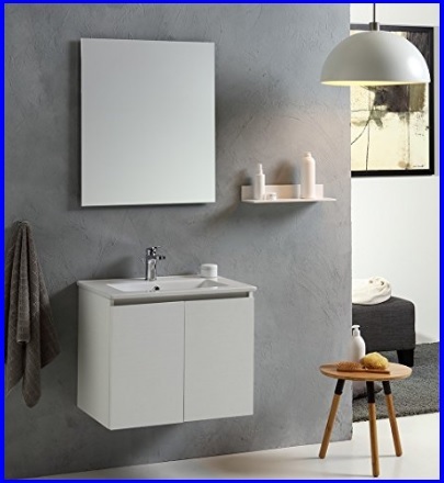 Bagno Parete Con Mobili Bianchi