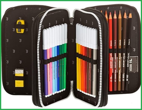 Astuccio juventus 3 zip | Grandi Sconti | Astucci e porta penne per la scuola