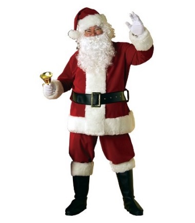 Costume Rosso Scuro Di Babbo Natale In Velluto