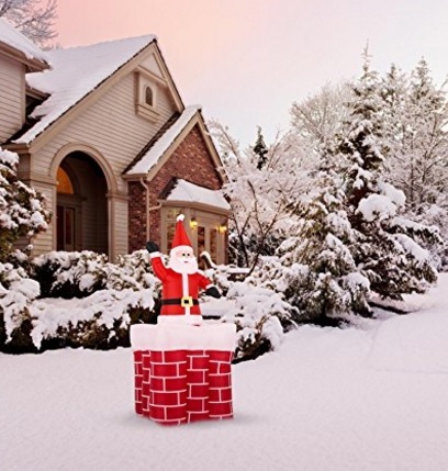 Babbo natale e camino gonfiabili decorazione natalizia