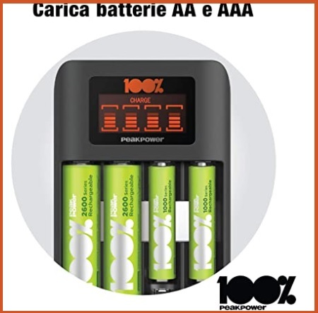 Batterie ricaricabili con caricatore