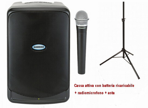 Cassa Amplificata A Batteria Con Radiomicrofono