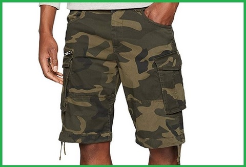 Evoga Pantaloncini Uomo Militari mimetici Cargo Verde Shorts Bermuda Estivi
