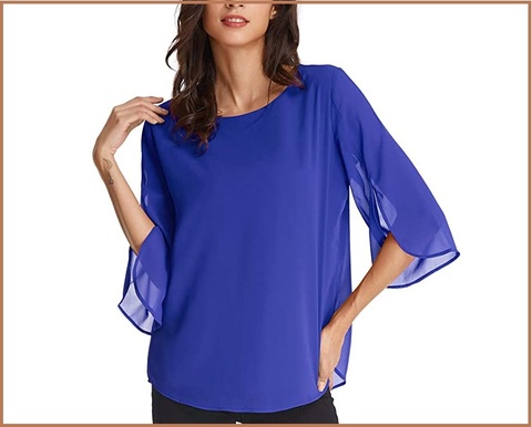 Blusa donna elegante chiffon